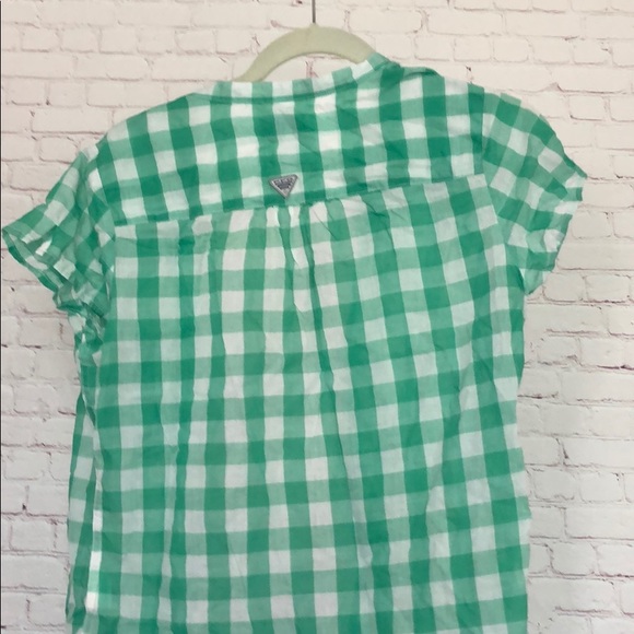 Columbia PFG 100% Green and White gingham Shirt - Picture 6 of 7